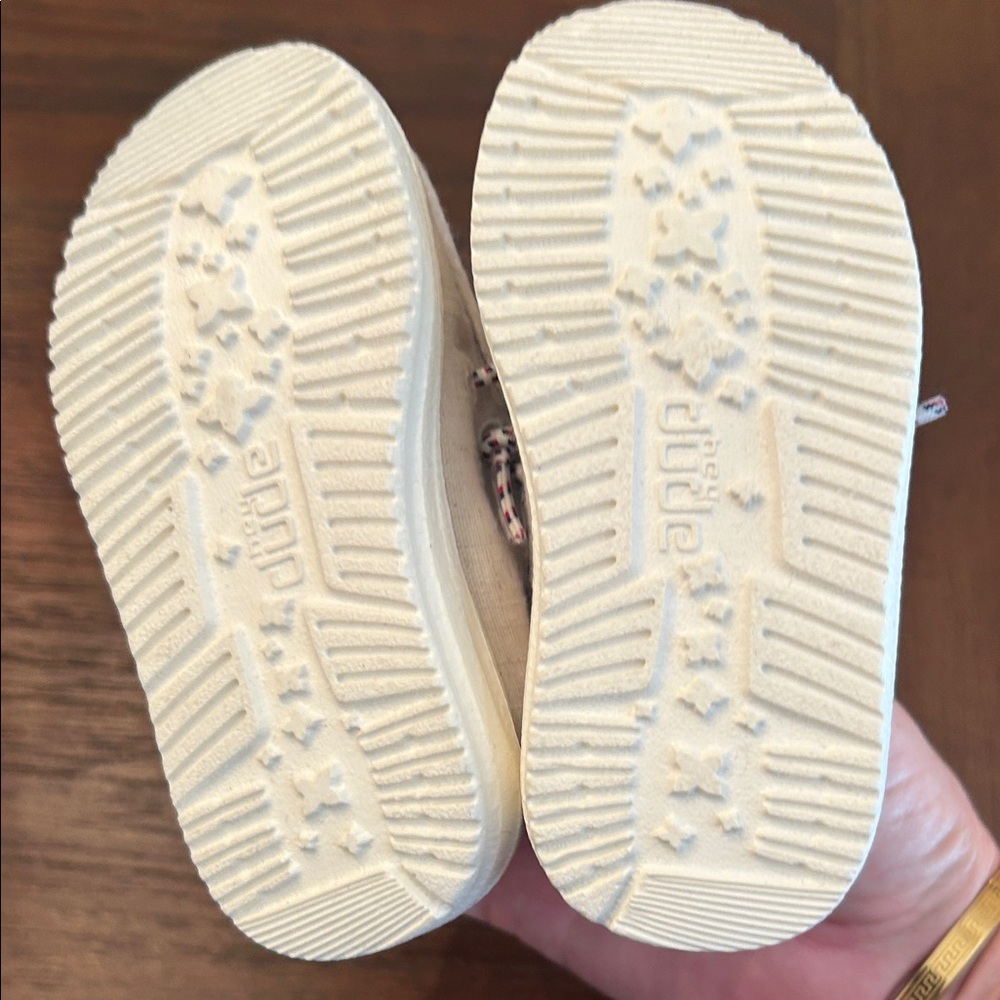 Hey Dude Kids Moccasins - Cream and Blue - Picture 4 of 4